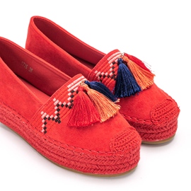 Coura Červené espadrilky na platformě Pisquid 2