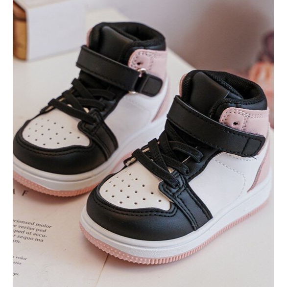 Vysoké dětské sportovní boty bílé a růžové Teredite bílý 2 Vysoké dětské sportovní boty bílé a růžové Teredite bílý 2