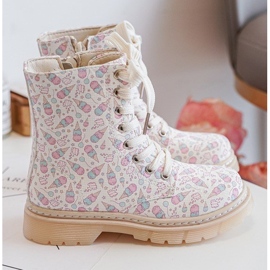 Zateplené dětské kotníkové boty na zip, Béžová Dolida béžový 1