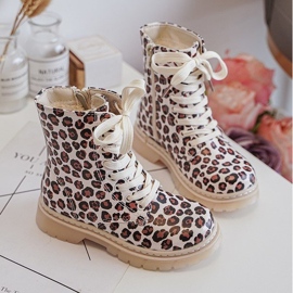 Zateplené dětské kotníkové boty na zip, Béžová a hnědá Dolida béžový 1 Zateplené dětské kotníkové boty na zip, Béžová a hnědá Dolida béžový 1