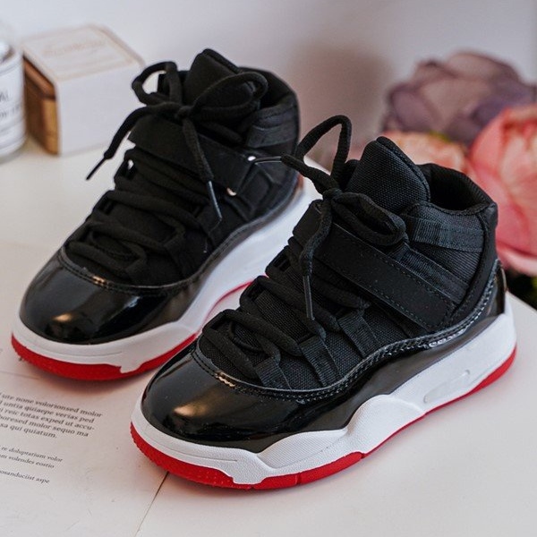 Dětské sportovní šněrovací boty Černočervená Darina černá 1