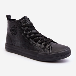 Zateplené pánské tenisky se zipem Black Big Star MM174012 černý 1