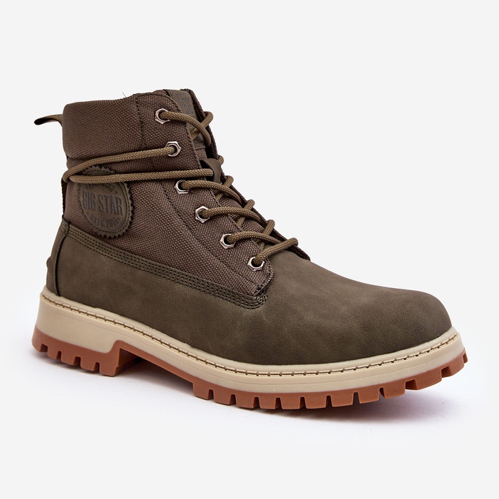 Pánské Trapper Boots Memory Foam Khaki Big Star KK174205 zelená 1 Pánské Trapper Boots Memory Foam Khaki Big Star KK174205 zelená 1