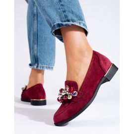 Dámské vínové lordy s krystaly Shelovet červené 1 Dámské vínové lordy s krystaly Shelovet červené 1