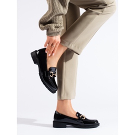 Lakované černé elegantní mokasíny Shelovet černý 1