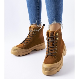 Hnědé kožené dělníky Big Star KK274520 hnědý 1