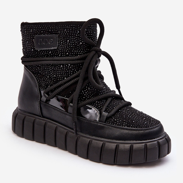Izolované sněhule zdobené kamínky GOE MM2N4080 Black černý 1