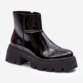 Lakované dámské boty GOE MM2N4058 Černá černý 1