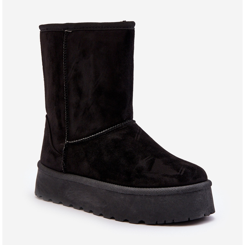 PS1 Černé dámské boty do sněhu Abrams s kožíškem černá 1
