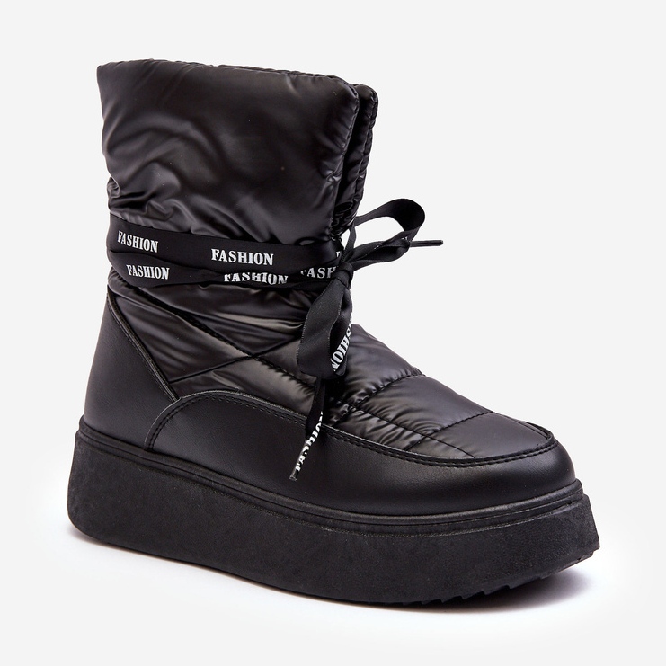 PS1 Dámské sněhule s ozdobným šněrováním černá Siracna 1 PS1 Dámské sněhule s ozdobným šněrováním černá Siracna 1