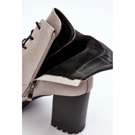 Patentované vysoké boty na podpatku, teplá světle šedá S.Barski MR870-54 2