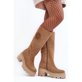 Lewski Shoes Dámské semišové boty nad kolena Beige Lewski 3367 béžový 1 Lewski Shoes Dámské semišové boty nad kolena Beige Lewski 3367 béžový 1