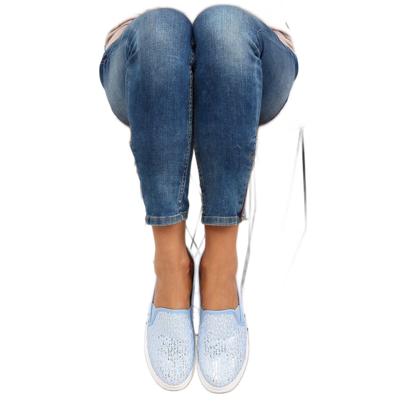 Krajkové navlékací pastely XIN07P Světle modré modrý 2