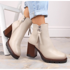 Béžové zateplené dámské kotníkové boty a platforma Vinceza 58103 béžový 1