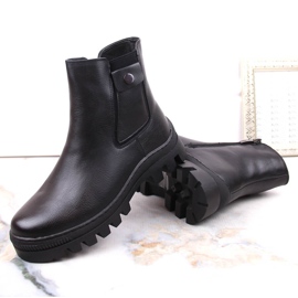Černé dámské zateplené trapézové boty Potocki s kapsou černá 6