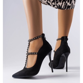 BM Černé jehlice zdobené pruhem Prunella černý 2