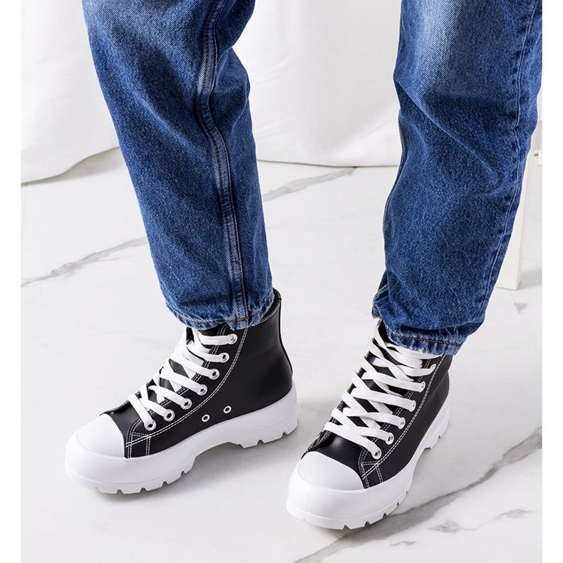 Černé tenisky na platformě Curley černá 1