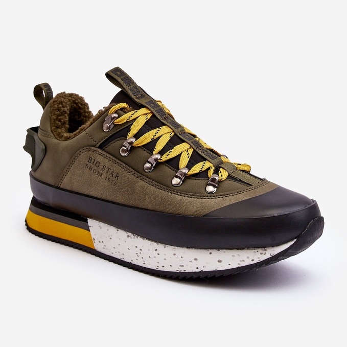 Pánské zateplené sportovní boty Khaki Big Star MM174109 zelený 1