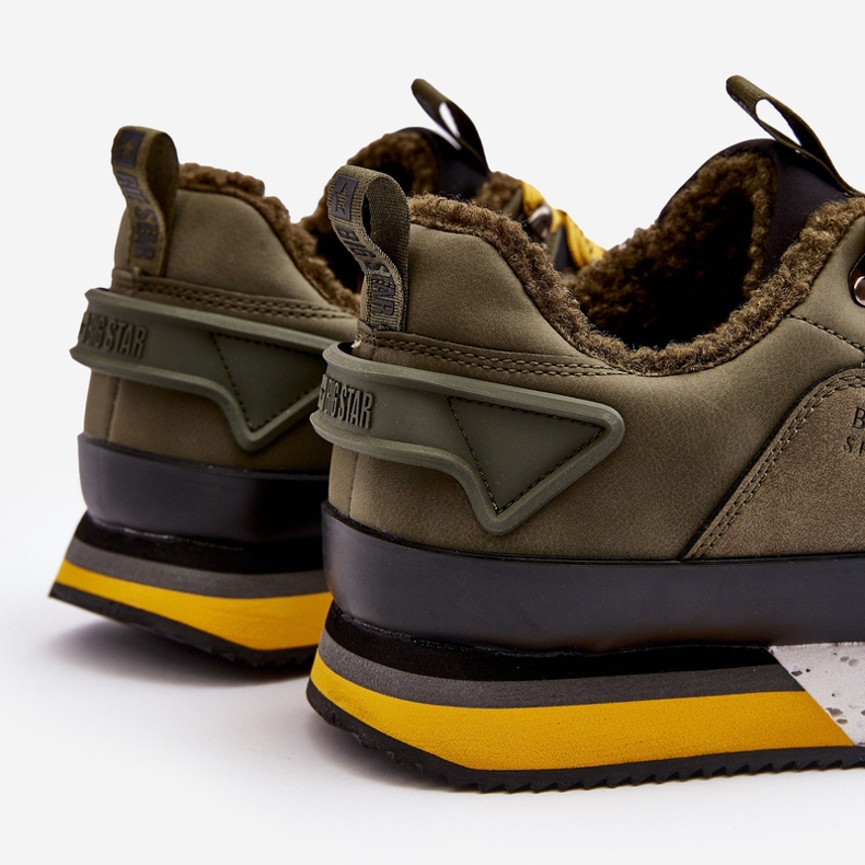 Pánské zateplené sportovní boty Khaki Big Star MM174109 zelená 2