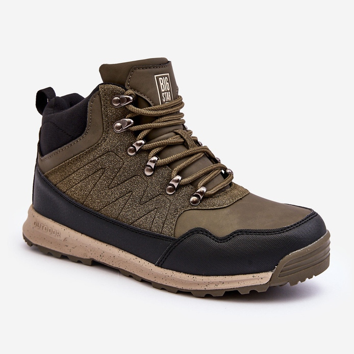 Dámské zateplené trekingové boty Khaki Big Star MM274480 zelená 1