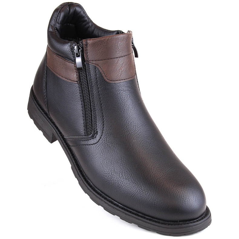 Pánské kozačky se zateplenými černými zipy, Man's Style WS-001 1