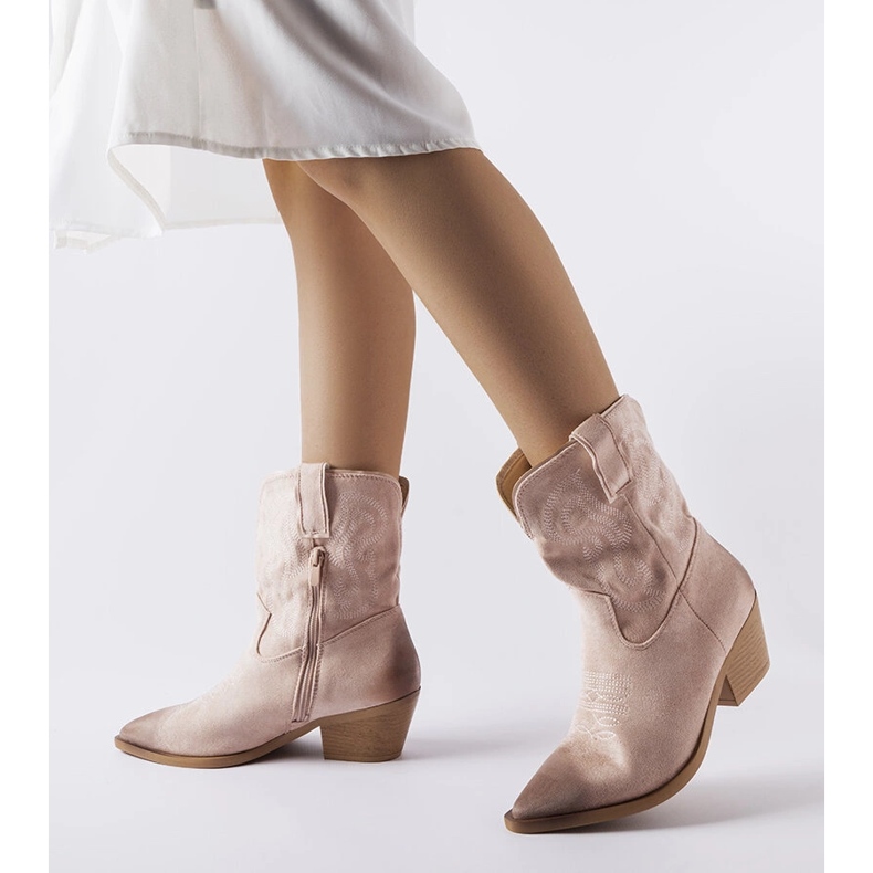 Klasické růžové kovbojské boty Ernestine růžový 1