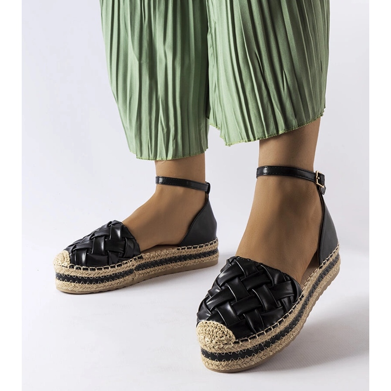 Černé espadrilky na platformě od Gour černý 1