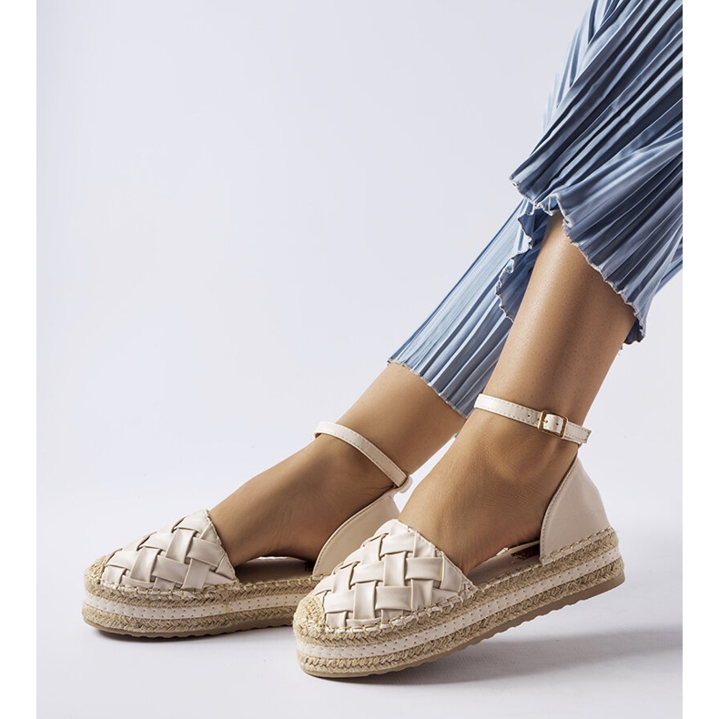Béžové espadrilky na platformě od Gour béžový 1 Béžové espadrilky na platformě od Gour béžový 1