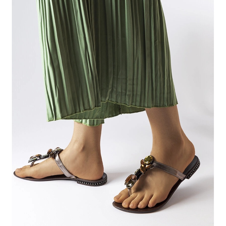 Zarattini hnědé elegantní žabky hnědý 1