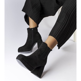 Provinční černé eko-semišové boty černá 1