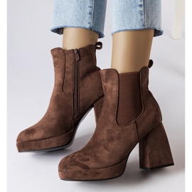 Provinční hnědé eko-semišové boty hnědý 1