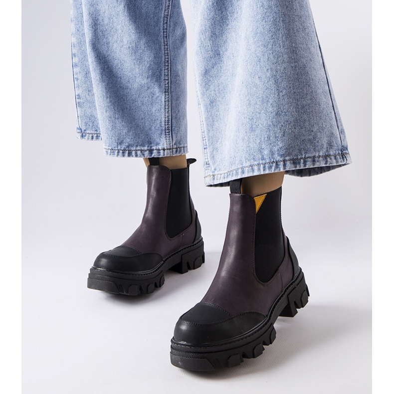 Černofialové nazouváky značky Sibyla fialový 1