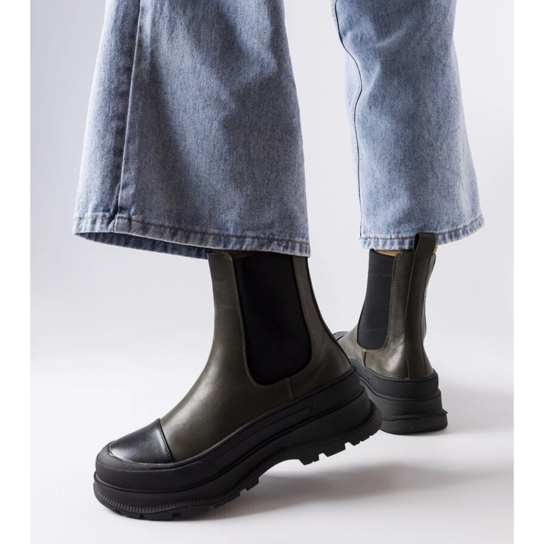 Zelené boty na platformě od Bellucci zelená 1