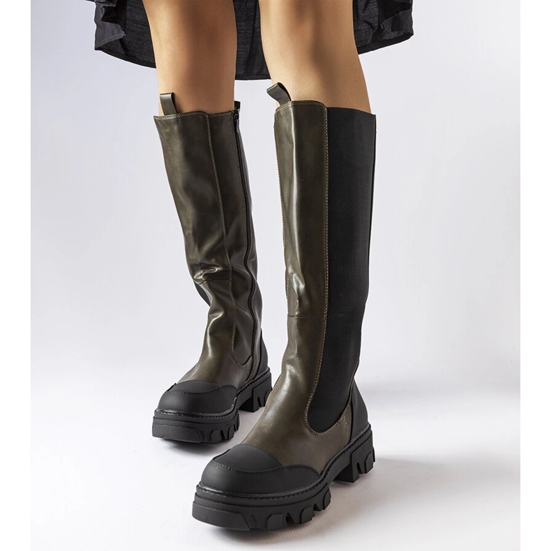 Pasquale zelené vysoké kozačky zelená 1