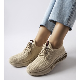 Béžové slip on boty s tkanicí béžový 1