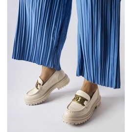 Inna Béžové mokasíny zdobené přezkou Schlanders béžový 1