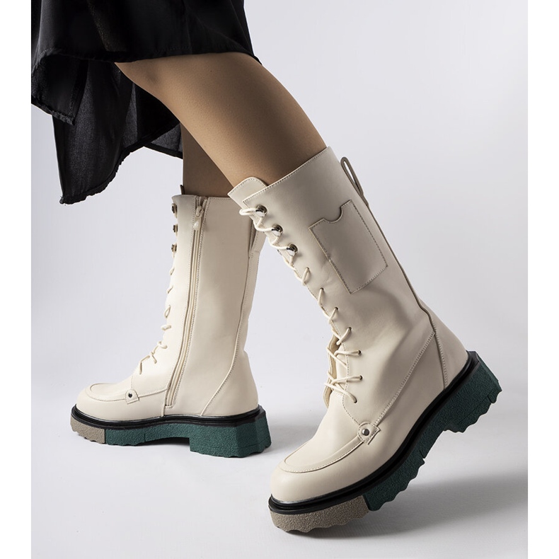 Béžové vysoké kozačky značky Nebida béžový 1