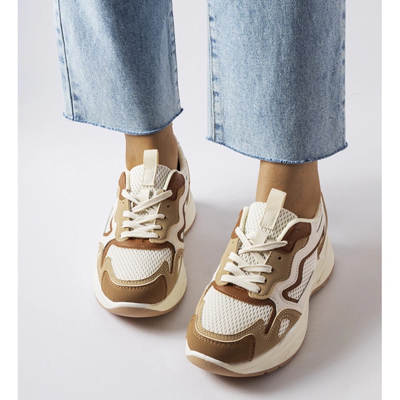 Inna Sportovní duté béžové tenisky zelená 1