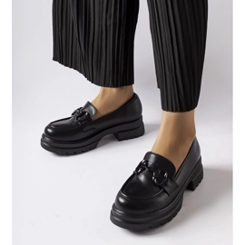 Černé mokasíny s černou přezkou od Morubio černý 1