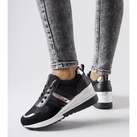 Inna Černostříbrné tenisky na klínku od Titusville černá 1