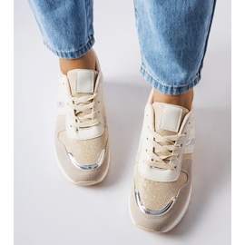 Inna Béžové a stříbrné tenisky na klínku od Titusville béžový 1