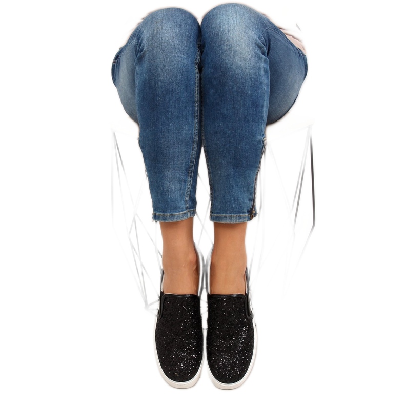 Stylové elegantní slipony 788-26 Black černý 1