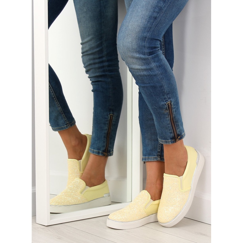 Stylový elegantní slipony 788-26 Yellow žluť 1