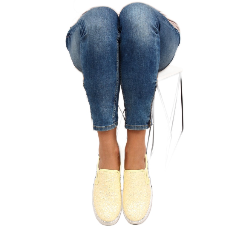 Stylový elegantní slipony 788-26 Yellow žlutá 2