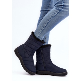 Dámské vysoké zateplené sněhule Navy Blue Luxina modrý 2