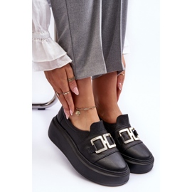 Lewski Shoes Dámské kožené boty na platformě Černá Lewski 3398/2 6