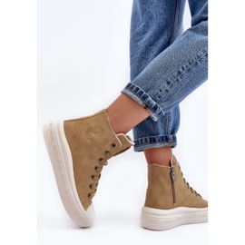 Dámské zateplené tenisky na zip Camel Big Star MM274026 béžový 1