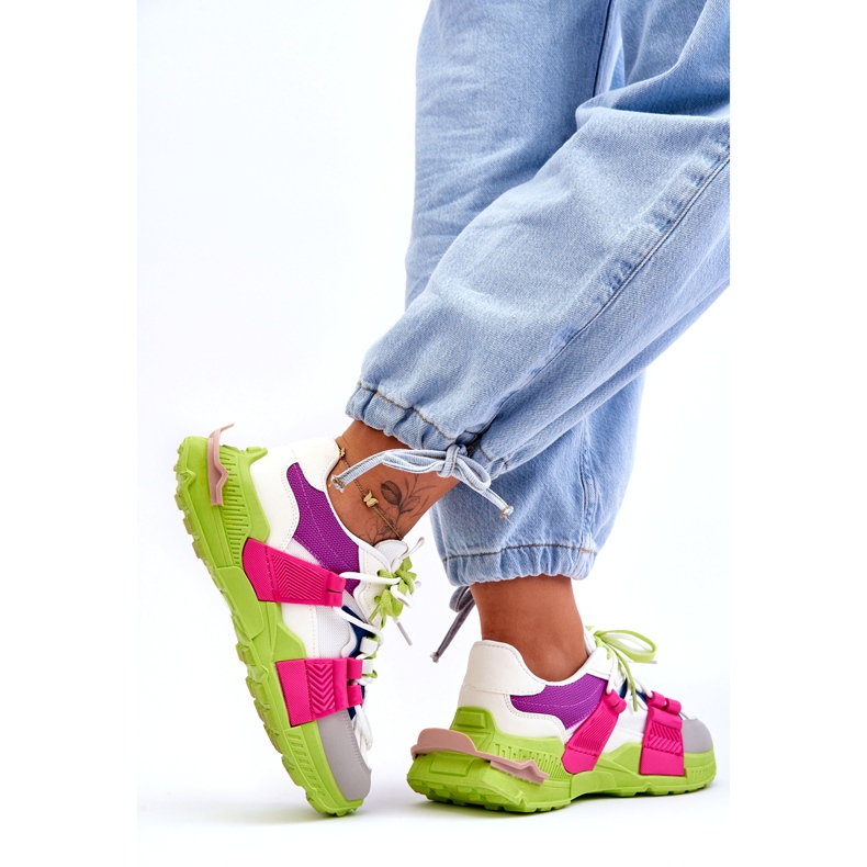 Seastar Dámská módní šněrovací sportovní obuv, zeleno-růžová vícebarevný 1