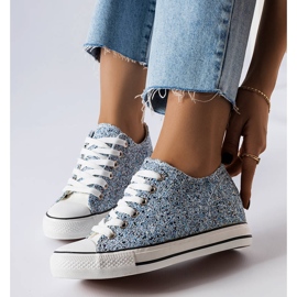 Modré nízké tenisky na klínku od Garceau modrý 1