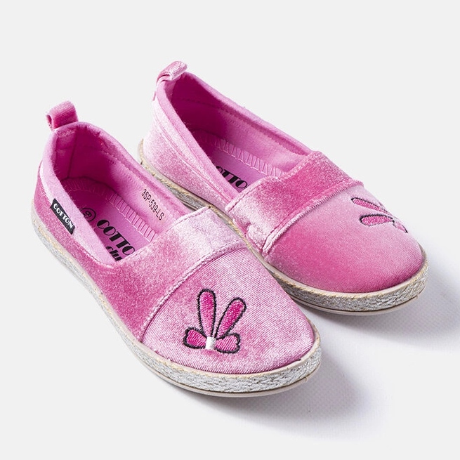 Tmavě růžové velurové balerínky od Patrie růžový 1